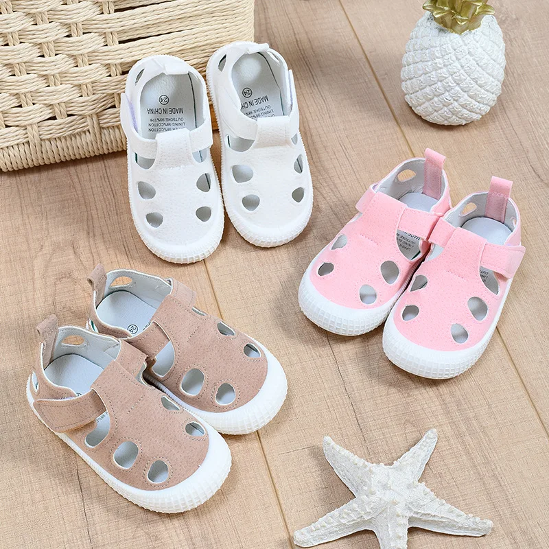 Kids Half Sandals for Boys Girls 2025 Summer Sports Casual Shoes Hollow Fashion Toddler Children Sandals 21-30 Kids Shoes