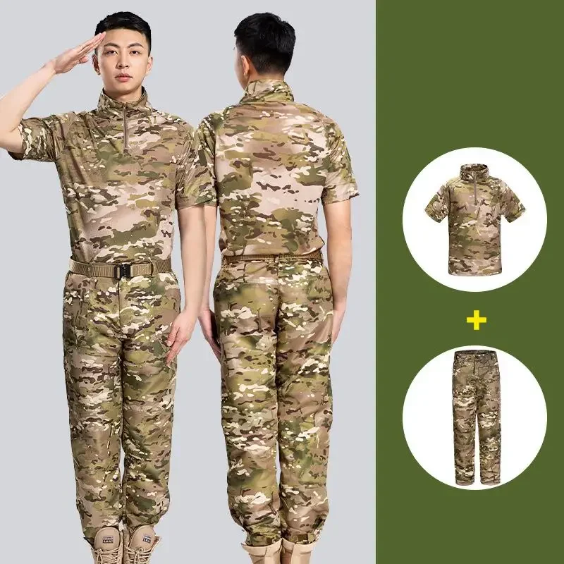Camouflage Uniform Tactical BDU Suit Men Combat Shirt Pants Set Multicam Camo Outdoor Work Airsoft Training Hunting Clothes
