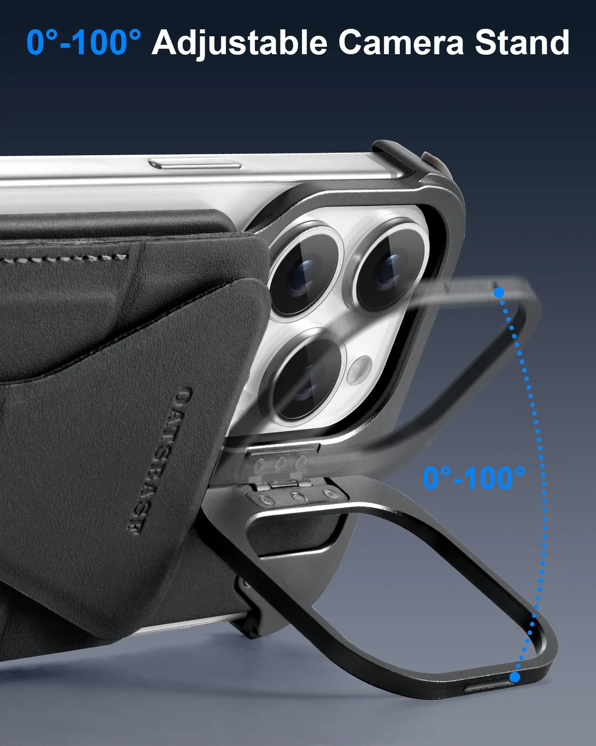 Eary Card Case for iPhone 16 Pro Max Magnetic Phone Case Removable Wallet Holder Camera Lens Stand Frameless Leather Cover Shell