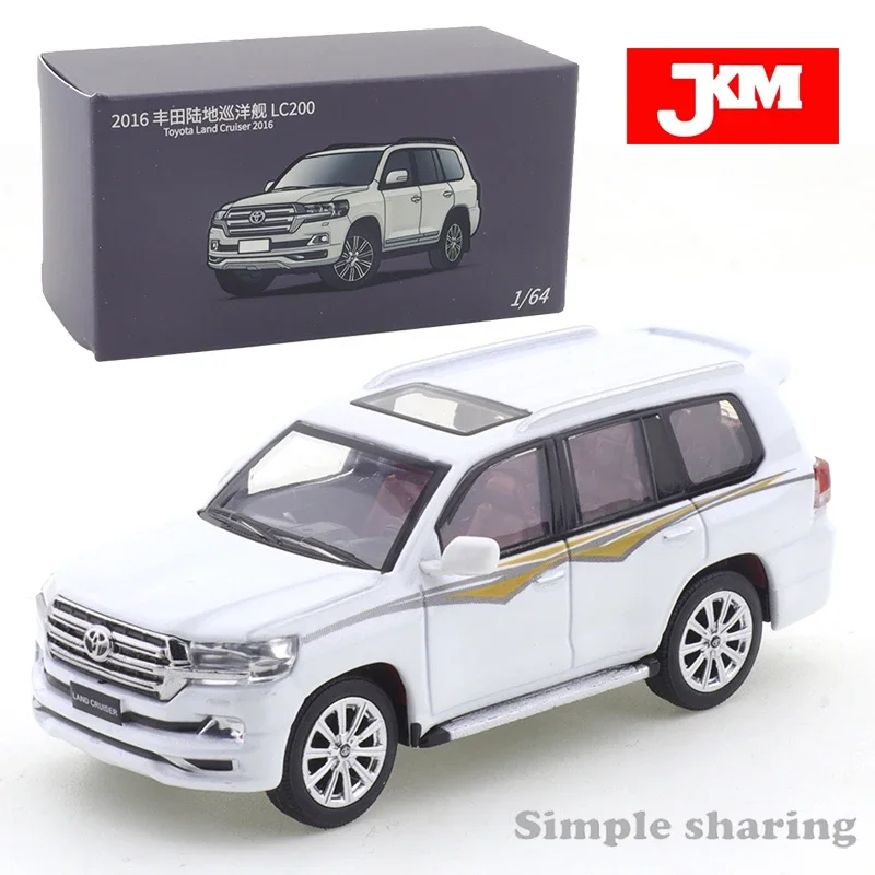 

Модель автомобиля JKM1/64 Toyota Land Cruiser 2016 LC200, литая металлическая модель для детей