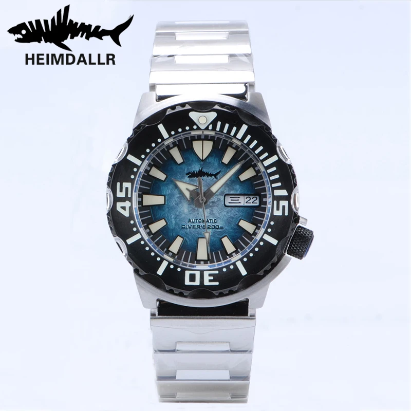 Автоматические Мужские часы HEIMDALLR Monster V2 Frost NH36A Мужские механические часы с сапфировым стеклом C3 светящиеся водонепроницаемые часы для дайвинга 200 м