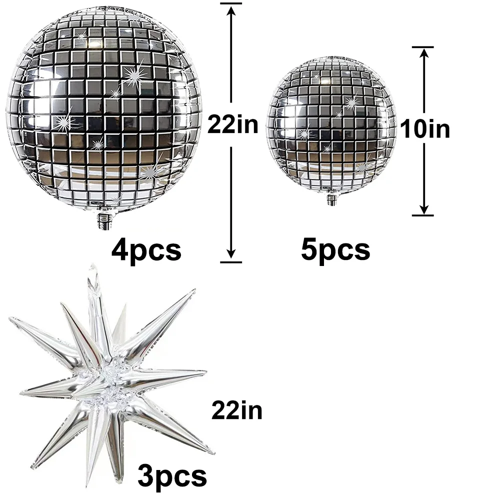 16 Palloncini Disco In Alluminio Oro A Forma Di Stella | Decorazioni Festa Anni '80 '90 | Per Compleanno E Addio Al Nubilato