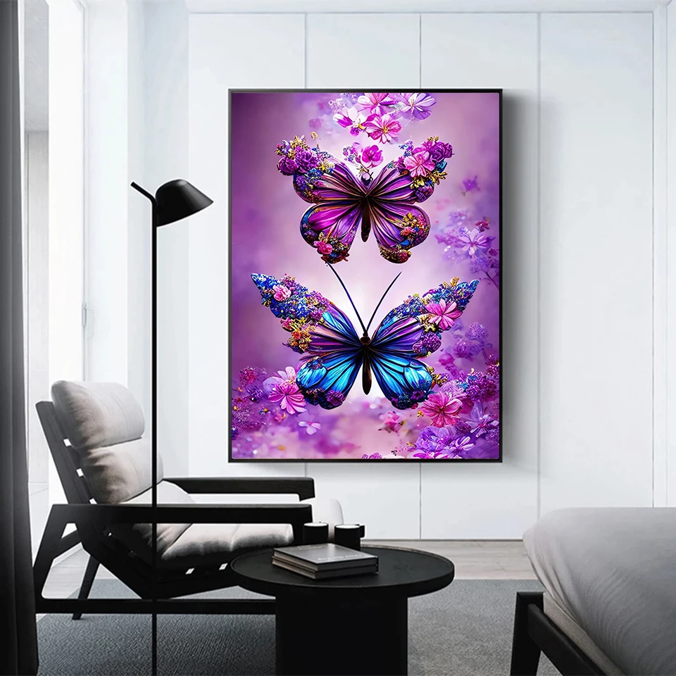 5D Colorful Rhinestones Diamond Art Kit Beautiful Butterflies