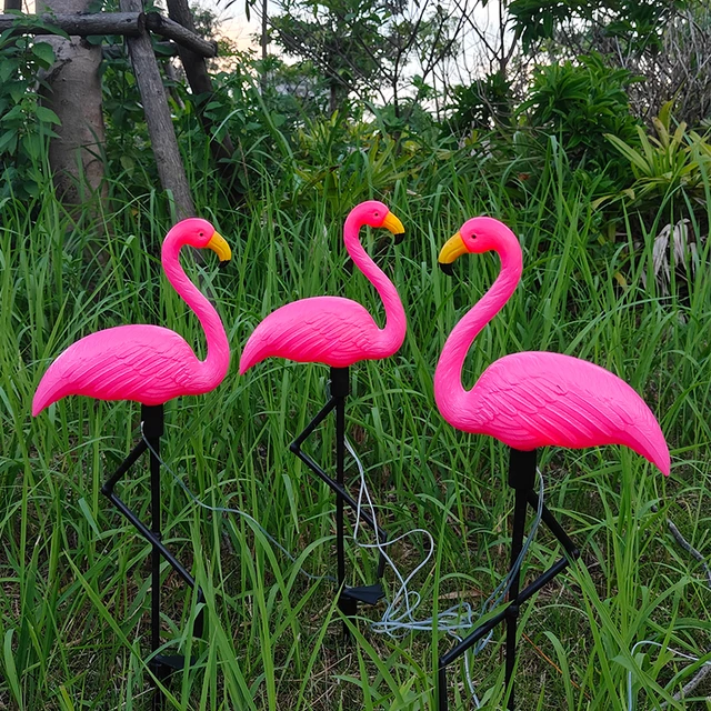 Solar Flamingo Light LED Outdoor Courtyard Lamp Garden Light Waterproof Stake Light Pathway Decor Solar Patio Ground Lantern 4