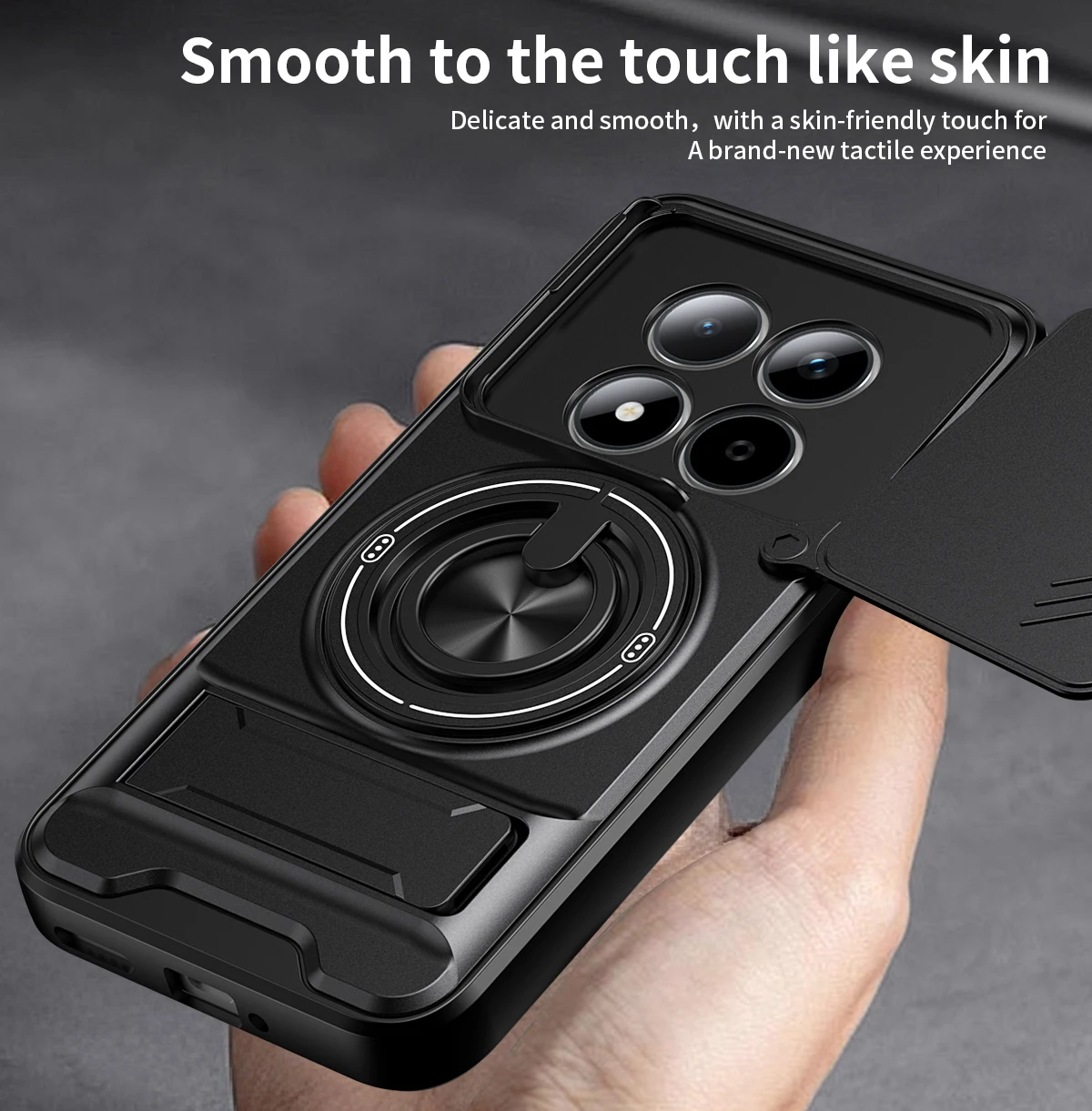 Armored Hard Shell Phone Case with 360° Rotating Magnetic Ring Holder
