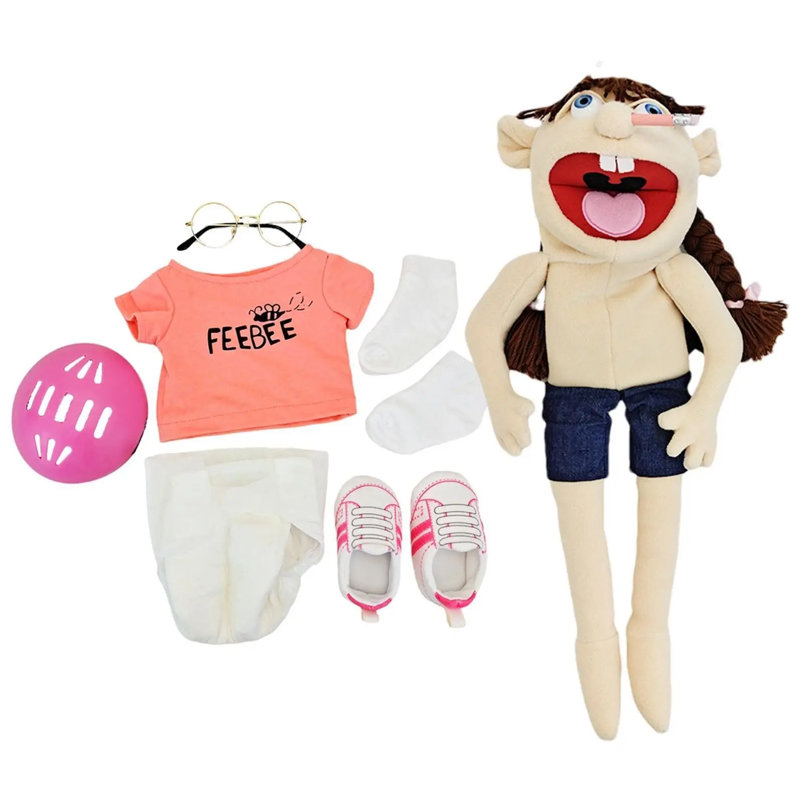 Marionnettes 1/3 pièces garçon Jeffy marionnette à main Cody Junior Joseph  peluche poupée jouet en peluche avec bouche mobile pour jouer maison enfant