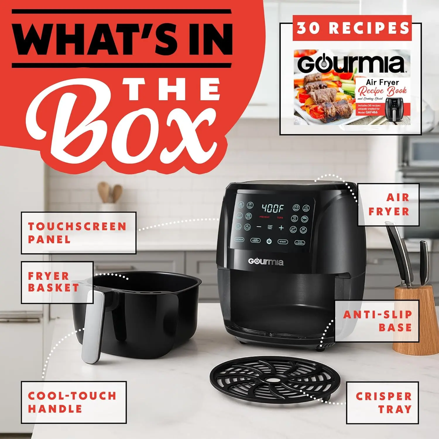 4 Qt Digital Air Fryer with 8 Presets, FryForce360° Technology, Dishwasher Safe Accessories, Compact Black Design 6