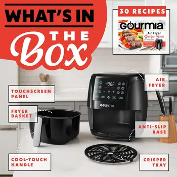4 Qt Digital Air Fryer with 8 Presets, FryForce360° Technology, Dishwasher Safe Accessories, Compact Black Design 6