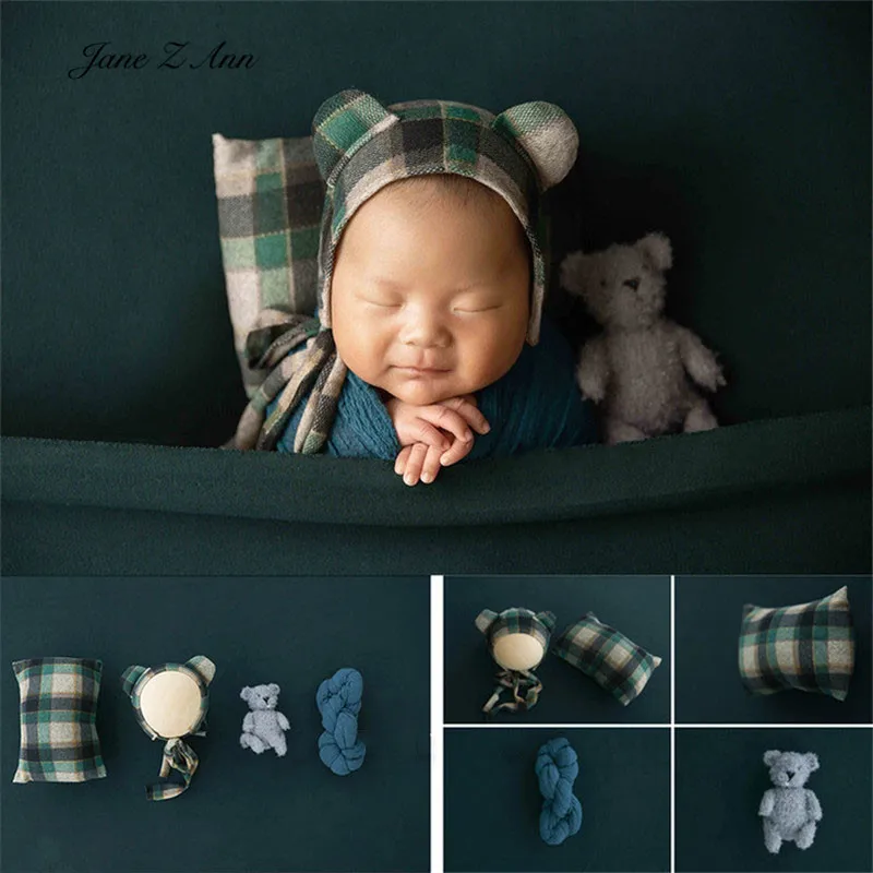 

Newborn theme pillow plush toy children baby photo shooting props knitted blanket