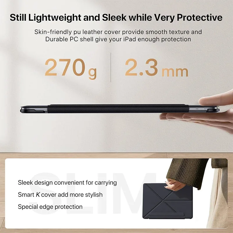 Magnetic Detachable Cover for iPad - 13 Inch, Sleek and Durable Design