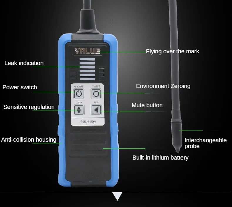 Fly-by leak detector VML-1 refrigerant R22/410a/R32 Snow automobile air conditio