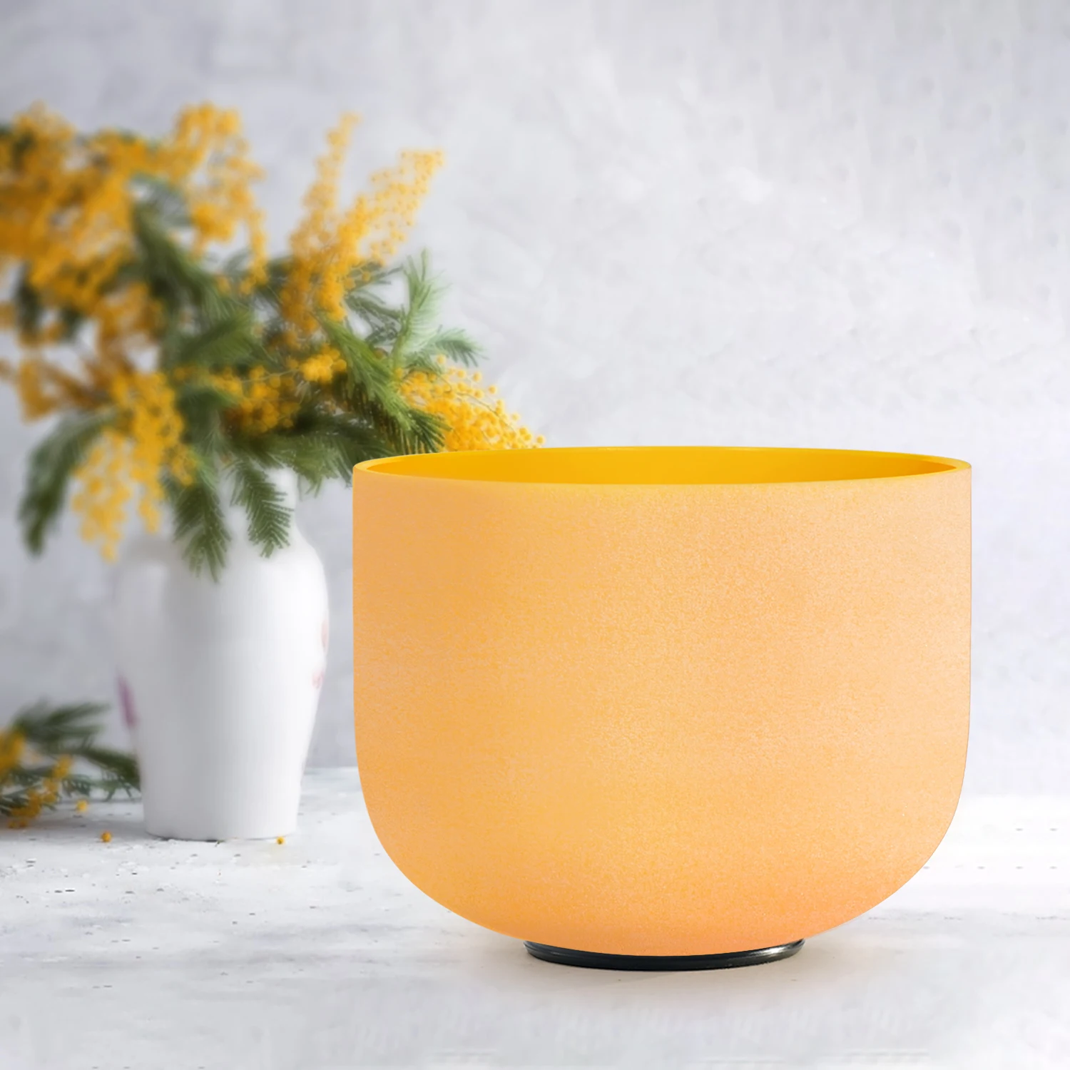 1pc 8" C/D/E/F/G/A/B Note Frosted Quartz Crystal Singing Bowl for Meditation Sound Healing Free Mallet meditation singing bowl