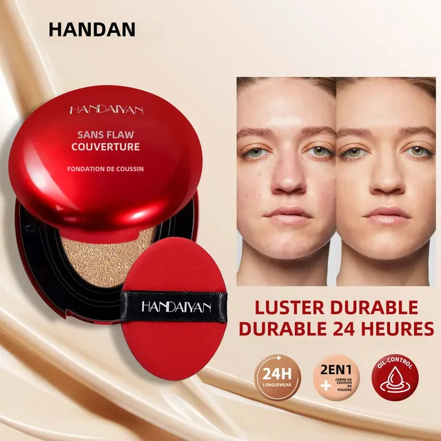 Fond de teint coréen à coussin d'air, correcteur hydratant naturel léger, contrôle du sébum, Base de maquillage longue durée pour femmes 1