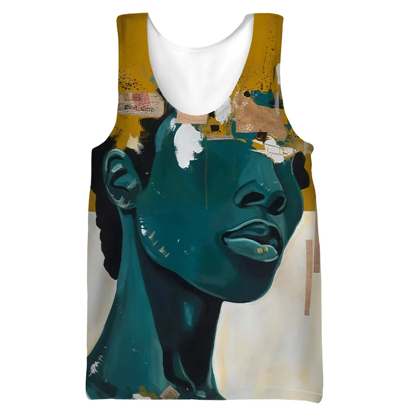 Tank Tops Casual Vest Oversize Vintage 3D Print African Girls Men Tanks Tops Fashion Tops Summer Kids Women Campaign Gym Vest