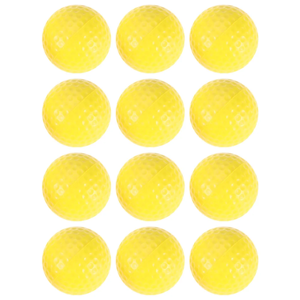 

12pcs Practice Balls Training Balls Professional Elastic Balls for Swing Practice Driving Range Home Outdoor Games 42CM Yellow