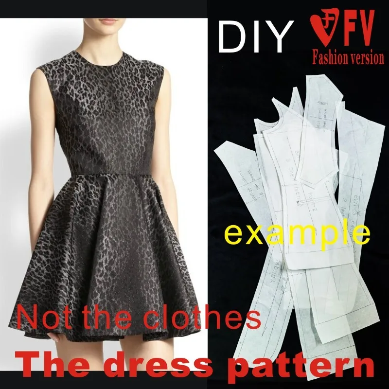 Dresses Sewing Pattern Template Cutting Drawing Clothing DIY BLQ-166