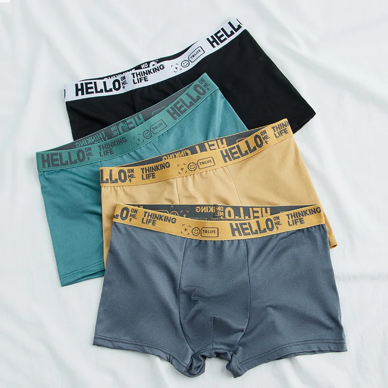Mens Underwear 1/5pcs Men's Plus-Size Mid-Waist Breathable Cotton Boxers
