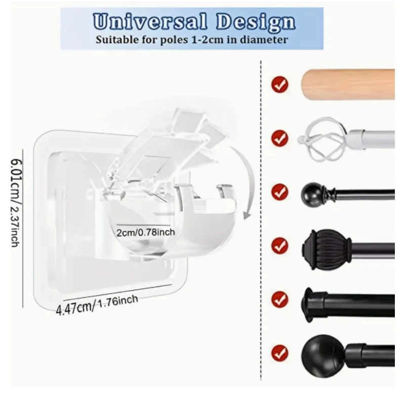 Staffe Per Tende Senza Foratura Ganci Per Tende Adesive Staffe Per Aste Per Tende Staffe Per Aste Autoadesive Per Tende Sospese Set Di 4 66341600