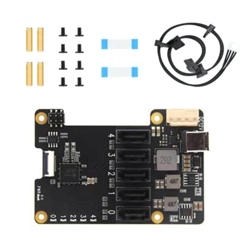 X1009 PCIe Expansion Board For RPi 5 5B With 5 Port Expanded Adapter
