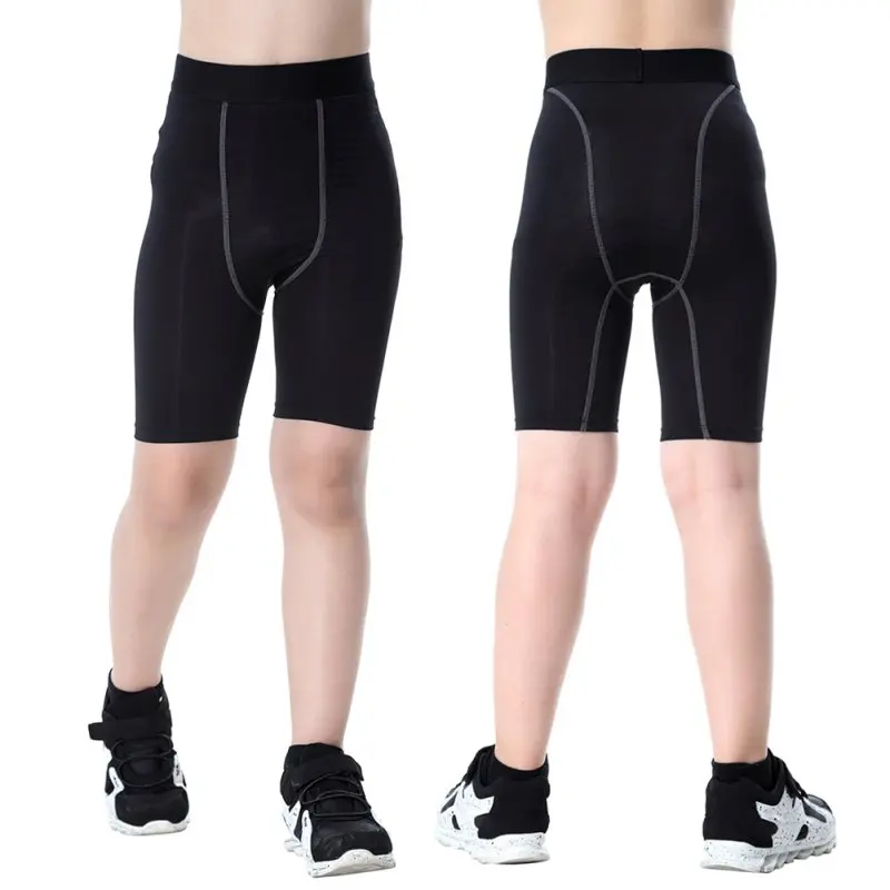 Children Tight Quick Dry Fitness Pants Compression Base Layer Running Leggings Football Training Shorts Sport Tight Trousers