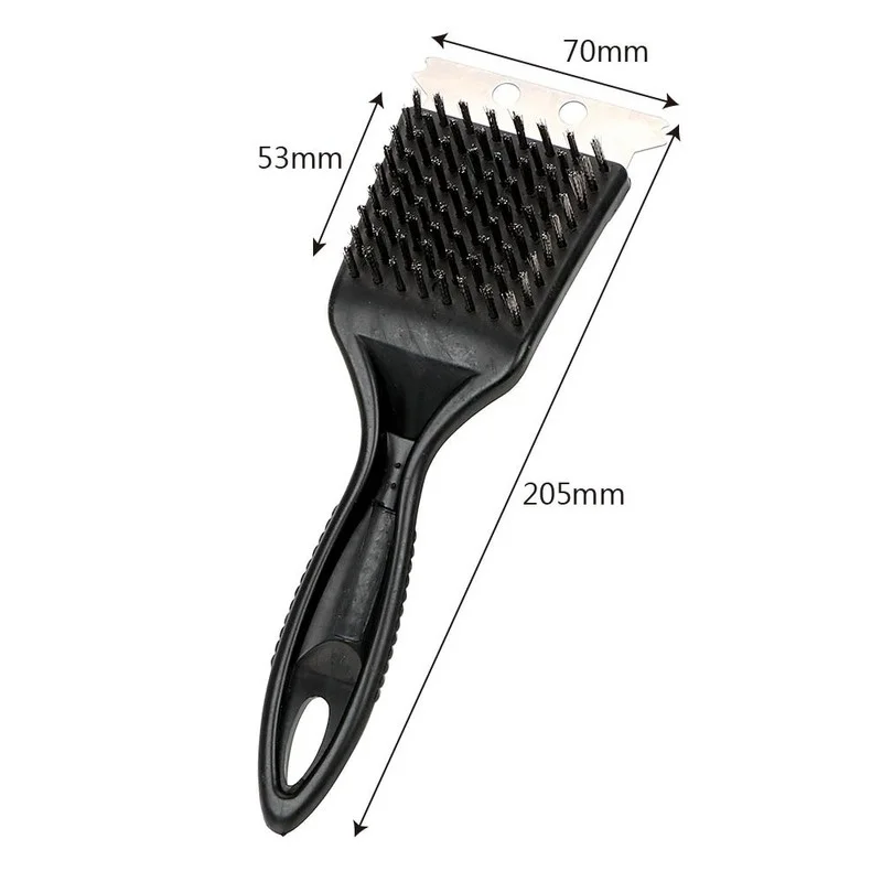 2Pcs Non-stick Barbecue Grill BBQ Brush Stainless Steel Wire Bristles Cleaning Brushes with Handle Durable Cooking BBQ Tools