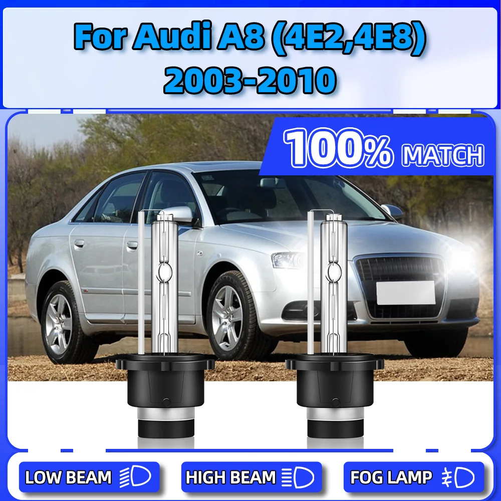 

12V Xenon Headlight Bulbs 6000K Xenon Lamps 35W 20000LM Car Light For Audi A8 (4E2, 4E8) 2003 2004 2005 2006 2007 2008 2009 2010