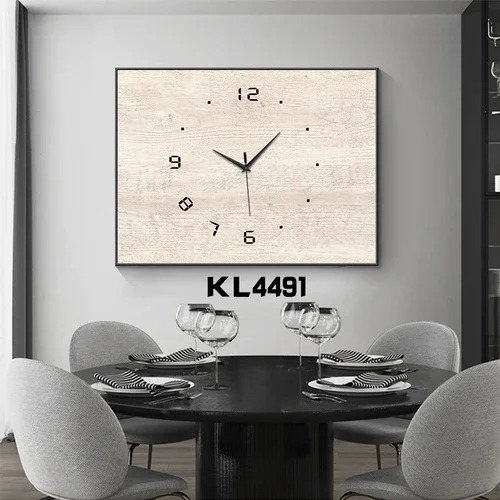 Meter Box Wood Painting with Wall Clock Large Metal Wall Clocks Silent KL4491  