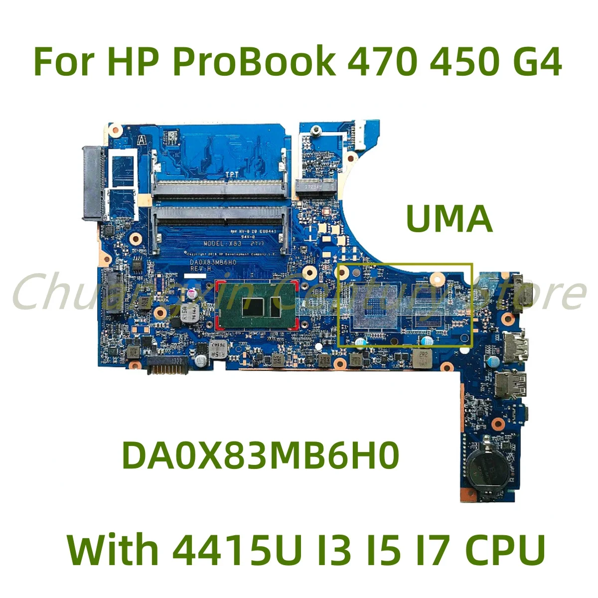 

Подходит для материнской платы ноутбука HP ProBook 470 450 G4 DA0X83MB6H0 с процессором 4415U I3 I5 I7 UMA 100% протестирован Полная работа