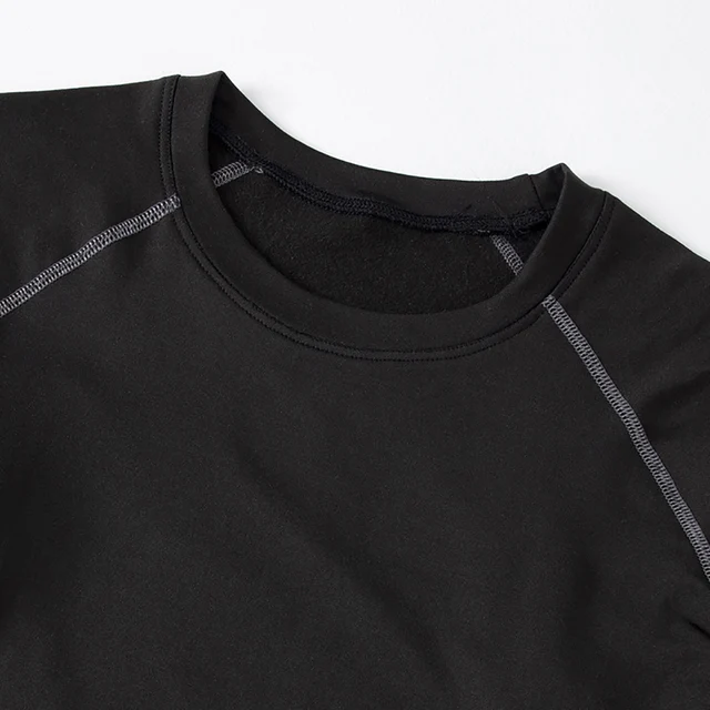 2-piece men's tight warm long-sleeved trousers suit for autumn and winter men's fitness pants shirt running yoga athletes' sport 4