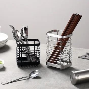 Tipo di sospensione Scolapiatti da cucina per uso domestico in acciaio inossidabile per bacchette, forchette, cucchiai, organizer per riporre oggetti 1