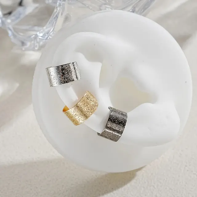 15 Pcs Set Of Hollow Leaf Design Clip On Earrings Zinc Alloy Jewelry Simple Punk Style Personality Female Ear Decor 4