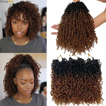 Yanky Twists Crochet Hair 12" Ombre Red Yanky Twist Crochet Hair Pre Loop Braiding Hair Yanky Twists Locs Looks For Black Women 1
