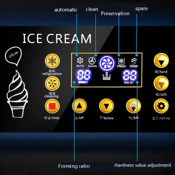 Ice Cream Machine Table Top Hard Ice Cream Yogurt Maker 1400W Automatic Benchtop Gelato Home Appliance Commercial