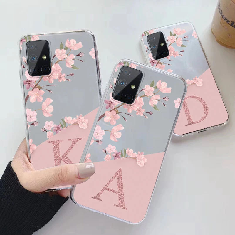 Luxurious Transparent Soft Slim Clear Bumper Case with A-Z Letters Back Cover