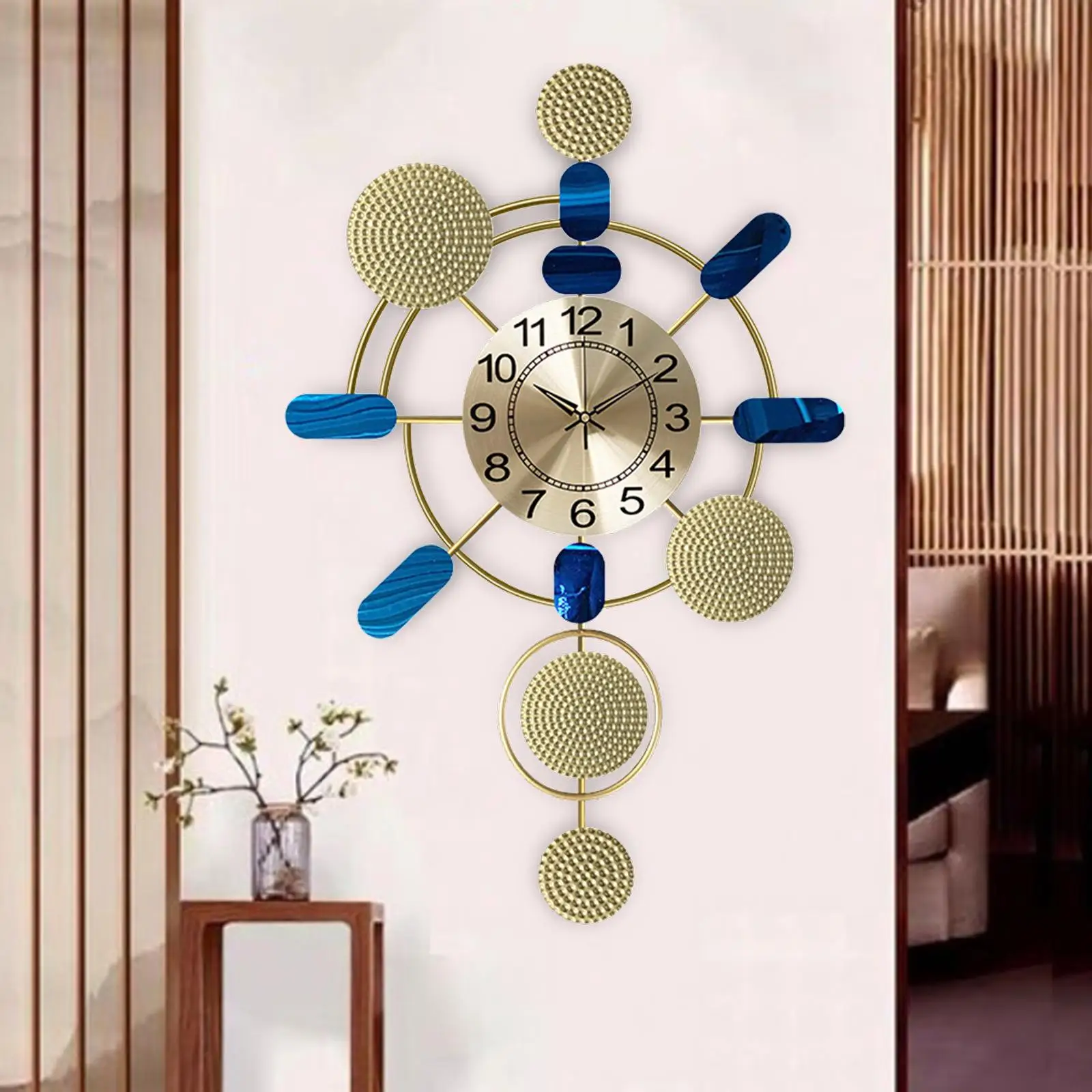 

Luxurious Metal Wall Clock Home Silent Clocks Ornament Art Metal Double Deck Living Room Luxury Bedroom Clock Wall Watches