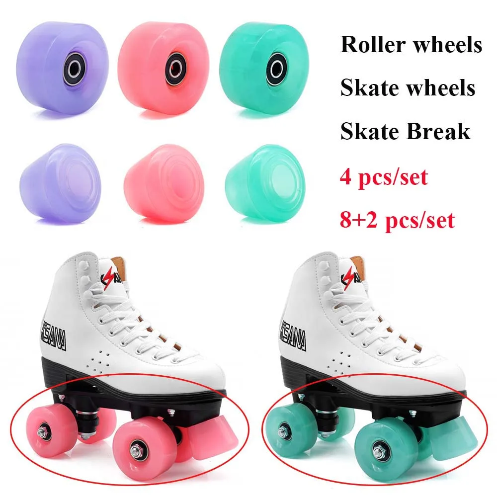 2/4/10 pcs Pu Rubber Skate Wheels Solid 47x34mm Double Rocker Wheel
