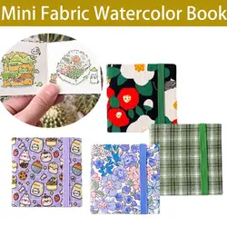 Fabric Mini Watercolor Book Art Supplies Wood Pulp 300g Picture Book Portable Fine Grain Travel Sketchbook Painting