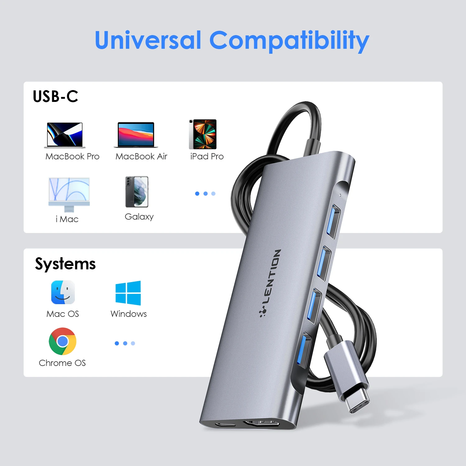 VENTION USB C Hub for MacBook Pro, 7 in 1 USB C Multiport Adapter with 4k  HDMI 100W PD USB 3.0 Ports SD/TF, USB C Dock Compatible with MacBook