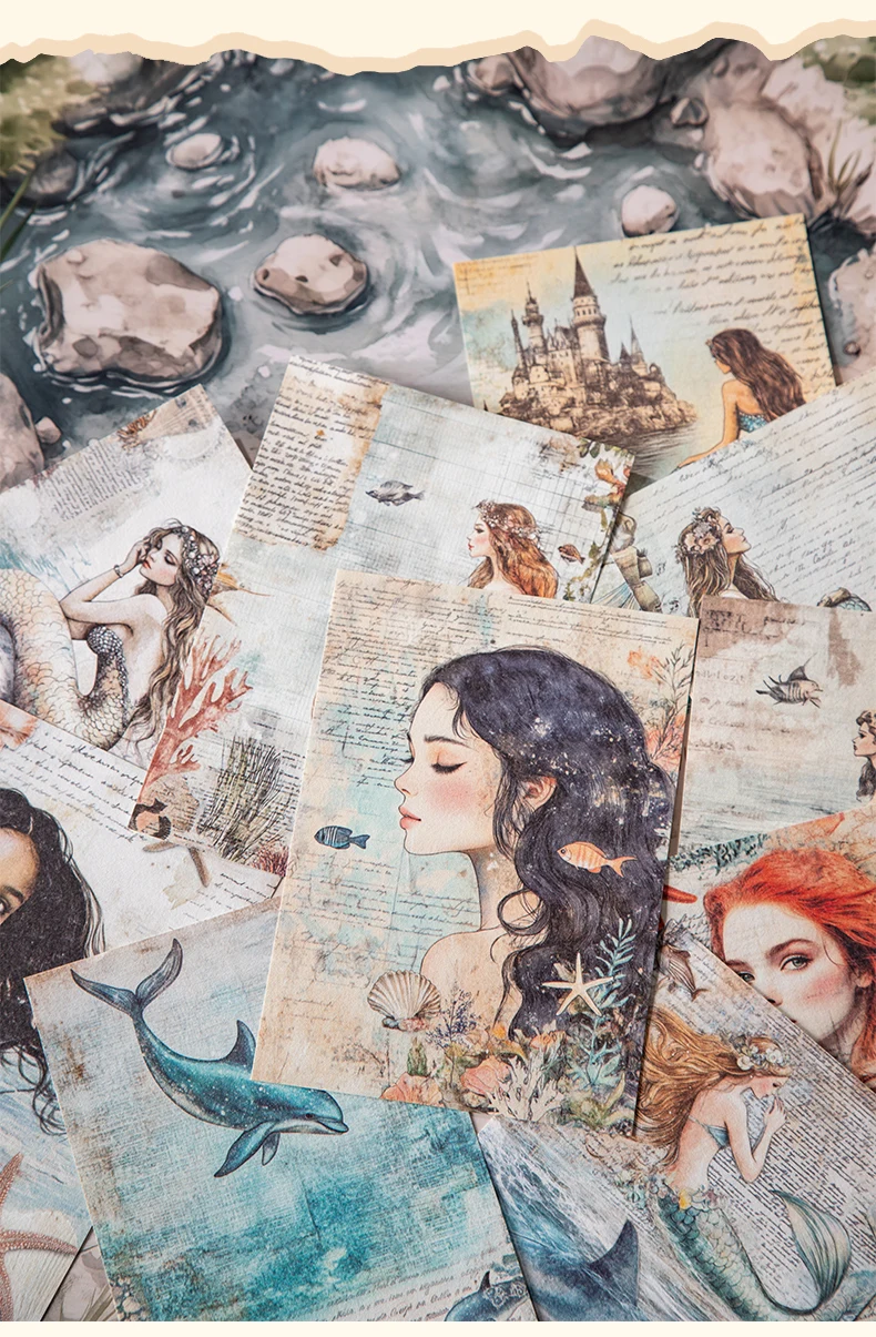 30 Blatt Vintage Scrapbook Vintage Materialien Papier Combo Kit DIY Junk Journal Collage Fotoalbum Retro Kunstdruckpapier – Detail 7