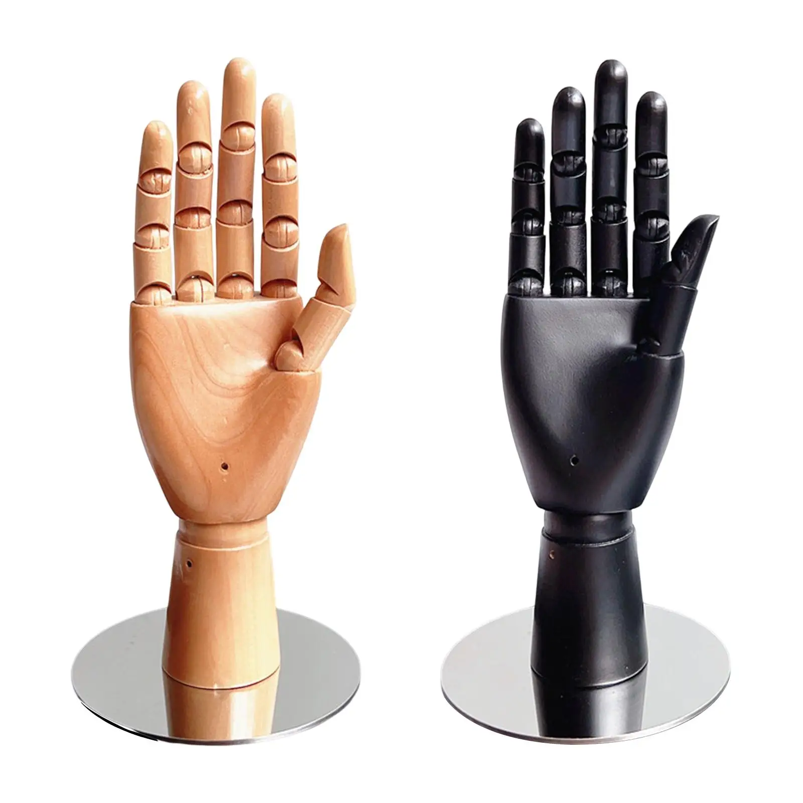 

Wooden Manikin Hand Decorative Easy to Carry Mannequin Hand Jewelry Display Holder for Sketching Art Supplies Drawing Painting