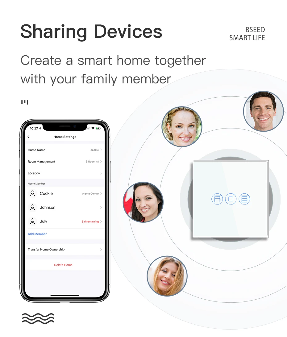 Description Picture 6 of itemBSEED Wifi Roller Shutter Switch Smart Touch Swith For Motor Roller Blinds Percentage Control Support Tuya Smart Life Alexa App