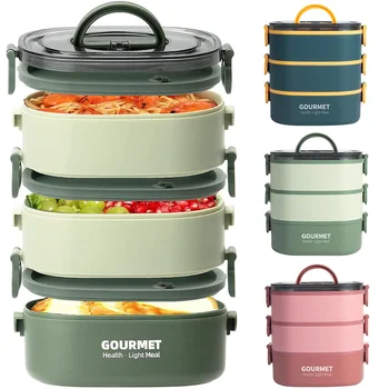 2000ML Lunch Box Portable 3 Layer Children Student Bento Box Leakproof Microwavable Food Container School Travel Office Picnic 1