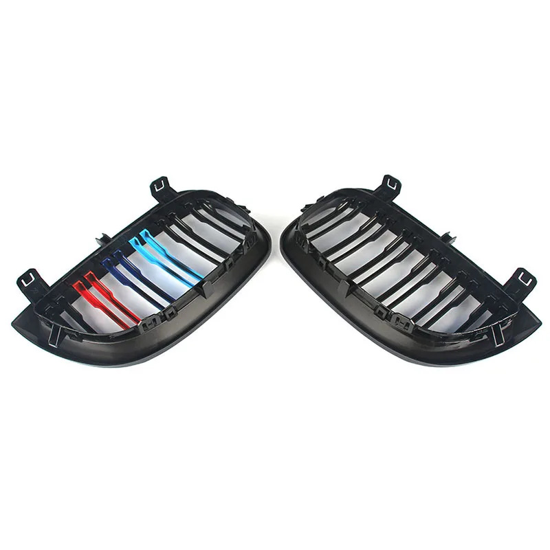 bug shield for truck Front Bumper Kidney Grille Air Inlet Grill Dual Slat Fit For BMW 1 Series E81 E87 2003-2007 Pre-Facelift M Color Car Accessories stampede bug deflector