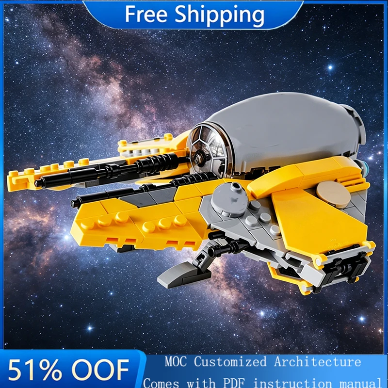 새로운 360 PCS MOC 스타 배틀 옐로우 인터스텔라 인터셉터 모델 빌딩 블..