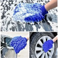 Double-sided Car Care Cleaning Gloves Cleaning Cloth Towel Mitt Car Accessories Microfiber Washable Car Washing Gloves washing 2