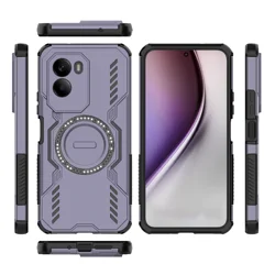 Enhanced Magnetic PC Case with Heat Dissipation, Shockproof Design, and Comfortable Grip for Poco X5 (PURPLE)