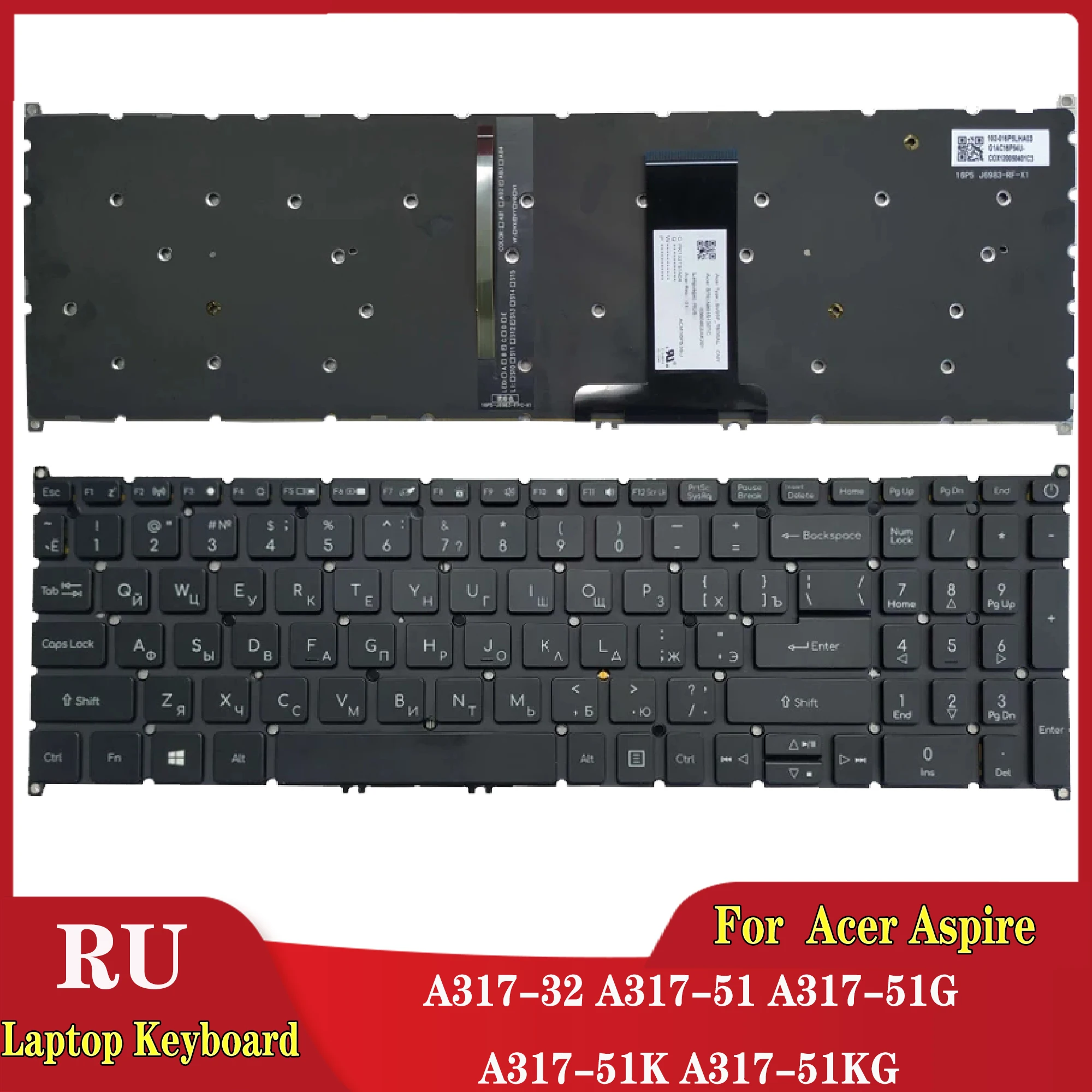 

Новая русская клавиатура для ноутбука Acer Aspire A317-32 A317-51 A317-51G A317-51K RU черная