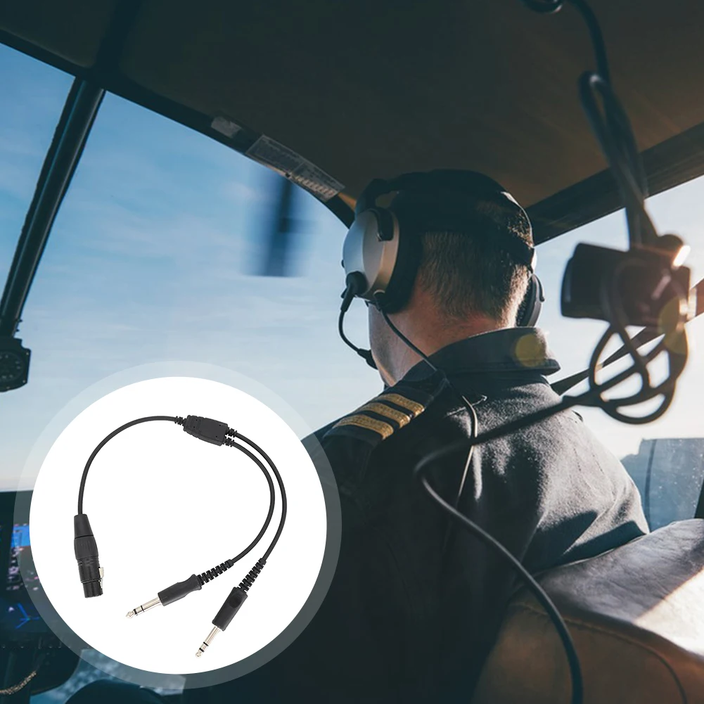 Airbus XLR To GA Dual Plug 5 Pin Aviation Headphone Cable Male To Female 5 Pin XLR To GA Twin Plugs Cable Earphone Accessories