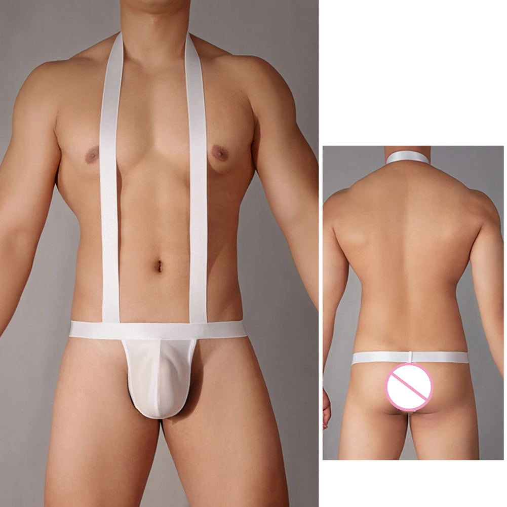 

Sexy Mens Lingerie Panties Underwear Thong Oil Glossy Shorts Bodysuit Briefs Sensual Jumpsuits Night Clubwear Erotic Apparel