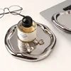 Nordic Silver Plated Ceramic Dish Irregular Tray Decorative Jewelry Organizer ins Creative Tray Luxury Ceramic Storage Tray 2